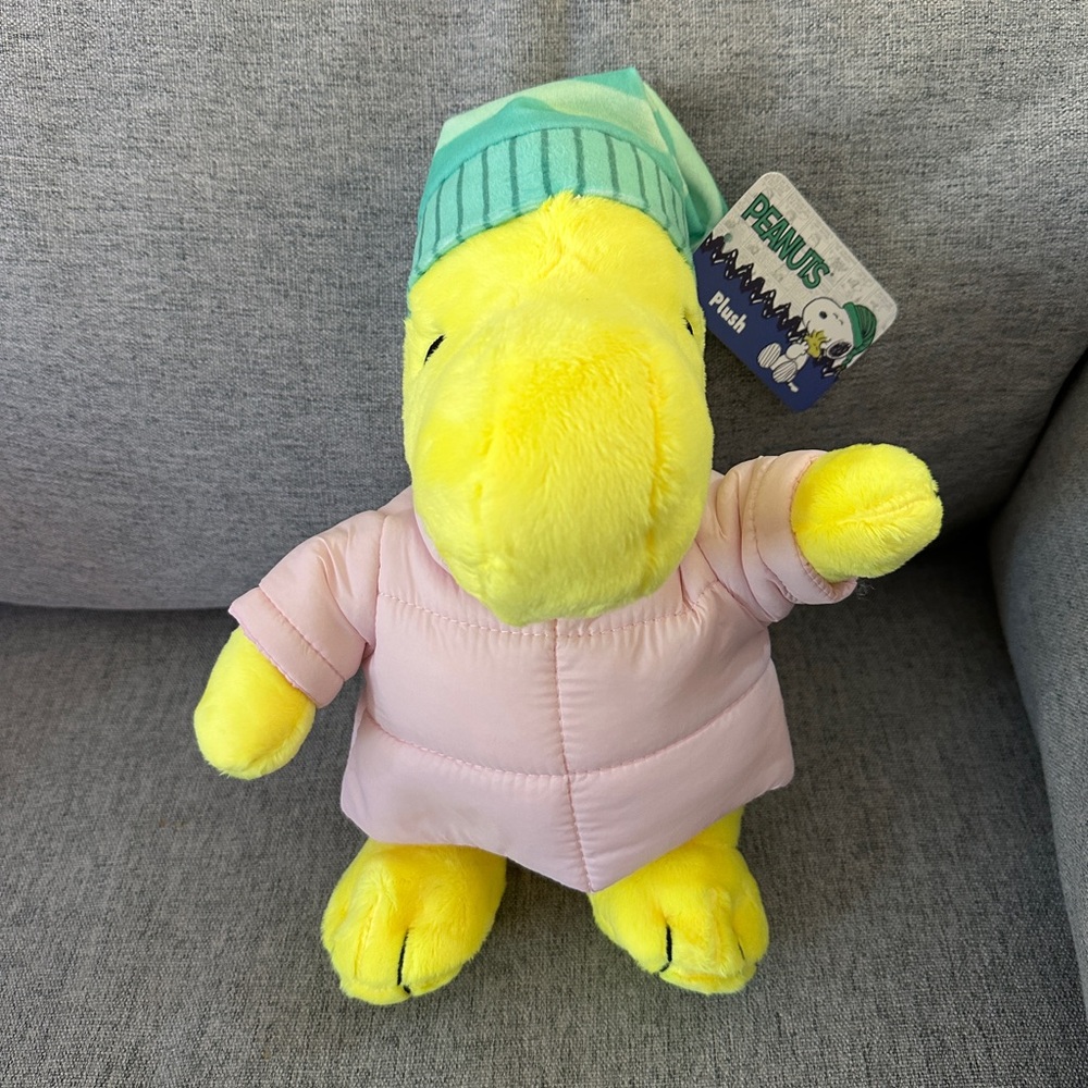 WOODSTOCK Pink Puffer Jacket Plush Snoopy Peanuts Puffer Jacket Coat 2024
